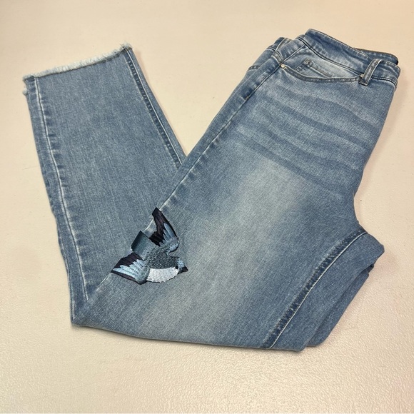 G by Giuliana Black Label Women’s Bird Embroidered Denim Jeans Size 4 - Picture 1 of 12